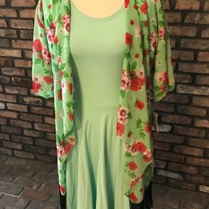 LulaRoe Nicole dress with Monroe Kimono